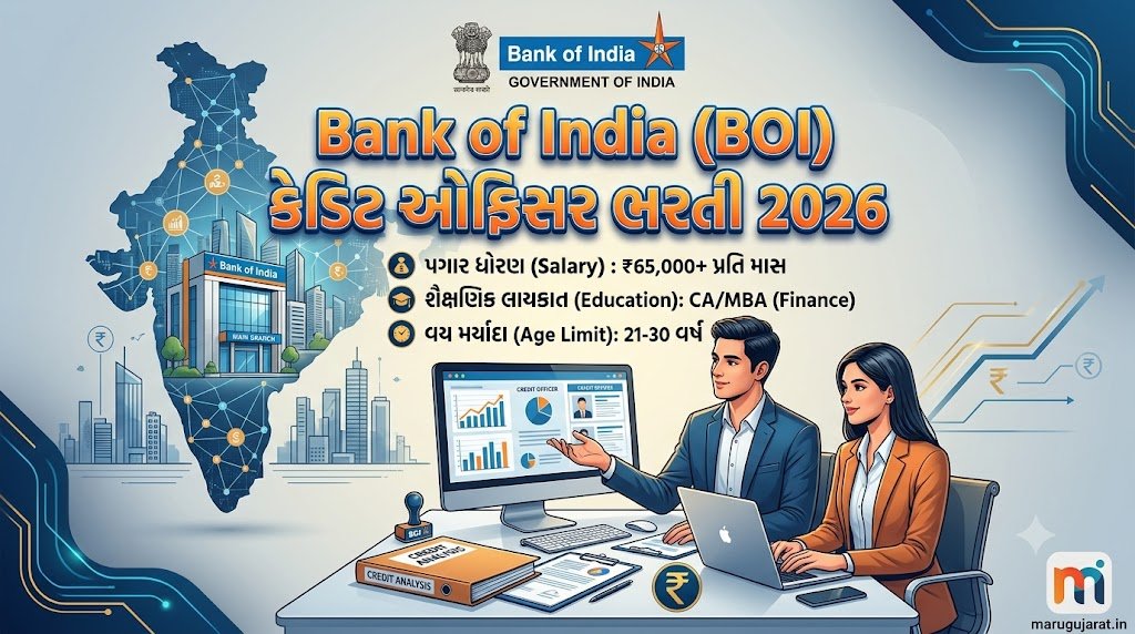 Bank of India Credit Officer Recruitment 2026: બેંક ઓફ ઈન્ડિયા ક્રેડિટ ઓફિસર ભરતીની સંપૂર્ણ માહિતી, જાણો લાયકાત અને ઓનલાઈન અરજી પ્રક્રિયા